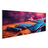 islandburner Prime Bild auf Leinwand Detailverliebte, künstlerische Nahaufnahme einer Holzgitarre Musikzimmer Musikinstrumentenladen Bilder Wandbilder Poster