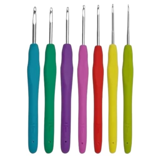 Kit 7 Agulha Crochê Soft Cabo Emborrachado 2.0-5.0mm