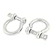 Aexit Wire Rope Fall Protection Fastening Bow Shackles Silver Tone M8 Restraint Ropes & Lanyards Thread 2PCS