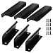 Produktbild 6 Stück Schrankgriffe Versteckte, 128 mm Schubladenknöpfe Profilgriff Aluminium, Gebürsteter Türgriff Möbelgriffe für Kleiderschrank Küche Schlafzimmer(Schwarz, Matt)