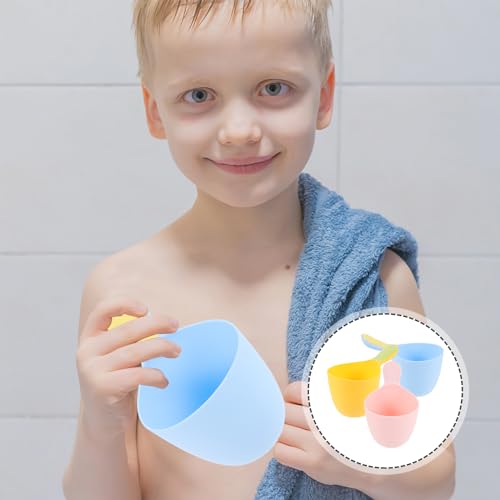 Image of 3pcs baby water scoop shampoo ladle bathing water ladles bath dipper water scoop ladle shampoo rinse cup hair bath rinse cup bath spoon take a bath shampoo spoon plastic child