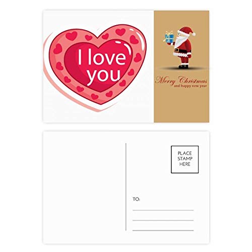 Cartes postales de Saint-Valentin I Love You au cœur rose pour célébrer votre amour