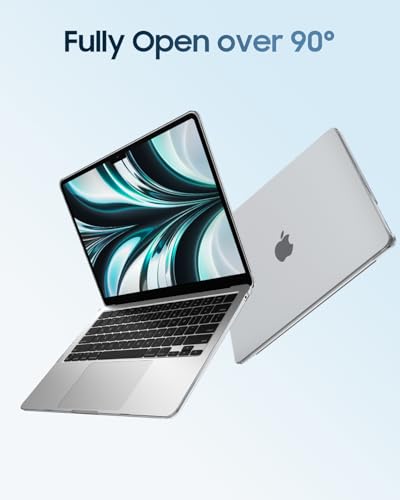 Image of Fintie Case for MacBook Air 13.6 A3449 /A3240 /A3113 /A2681, Frost Clear | 2022-2026, M2 /M3 /M4 /M5, Snap-On Shell Cover, Full Port Access, Easy On /Off, Lightweight