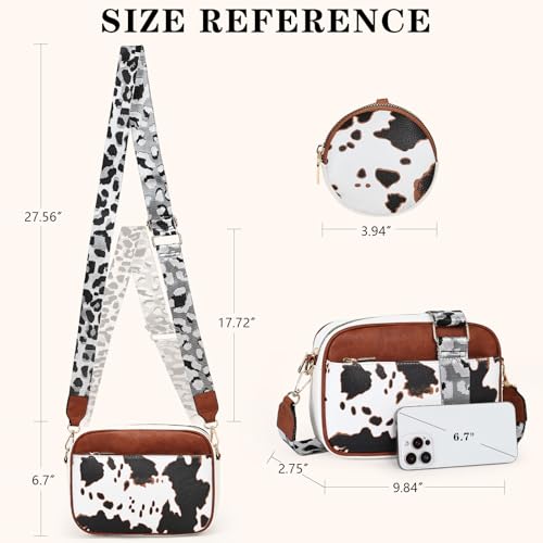 Crossbody Purses for Women Vegan Leather Small Handbags Bags with Detachable Coin Pouch Adjustable Guitar Wide Strap3