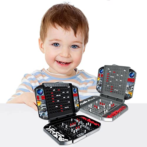 戦艦ボード | 2人のプレイヤーの脳トレーニング海戦キッドボードゲーム - 海上バトルゲーム, 戦略海戦ゲーム, 戦略シミュレーションゲーム, 2人用ボードゲームは戦略と批判的思考を刺激します簡単な保管と旅行に優しい卓上セット7歳以上