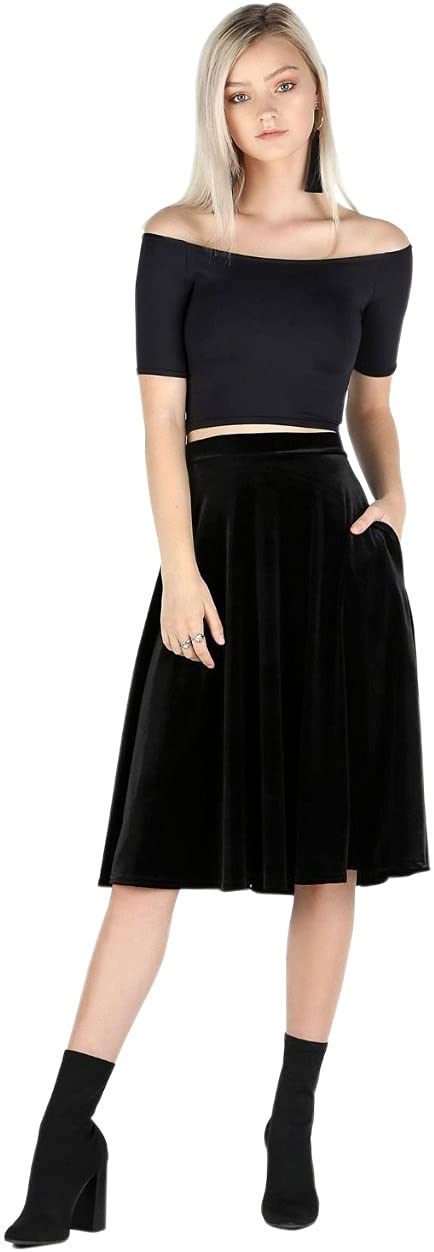 RICHIROBINS Women's Long Knee Length Skirts with Pockets