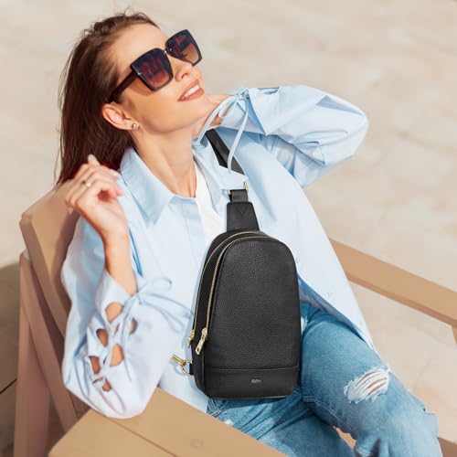 Kattee Sling Bag for Women Crossbody, Soft Leather Fanny Packs for Women, Small Crossbody Chest Bag with RFID Blocking2