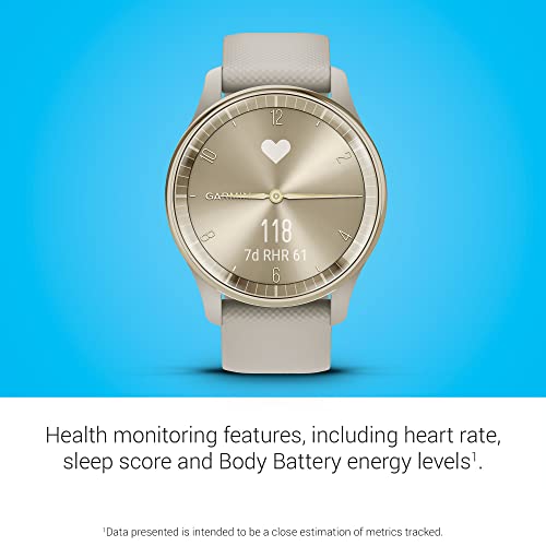 Garmin vívomove Trend - Montre connectée Hybride - Or crème avec Bracelet Lin