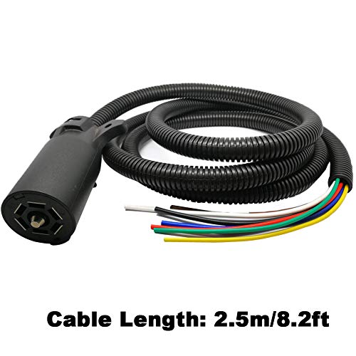 New Sun 7 Way Plug Trailer Inline Cord Rv Style Blade Trailer Wiring Extension Cable - 8.2Ft #TOP2