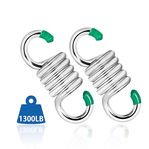 Image of 2Pack Premium Porch Swing Springs (Silver Small),1300lb Heavy Duty Springs, Rust Resistant Swing Springs, Spring for Swing Hammock Hanging Chair Spring for Hammock Spring,Porch Swings