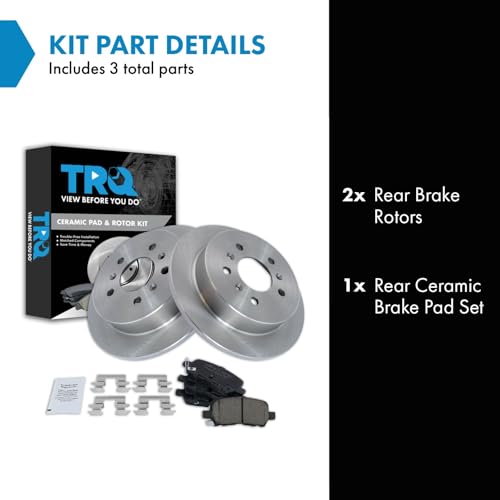 Image of TRQ Rear Brake Pad and Rotor Set Ceramic Compatible with 2008-2009 Buick LaCrosse