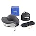 Produktbild abaolux Nackenkissen Memory Foam Reisekissen aus weichem und angenehmen Memory-Schaumstoff, atmungsaktiv und ergonomische Stützfunktion, Nackenkissen Reisen mit Schlafmaske und Ohrenstöpsel(Grau)
