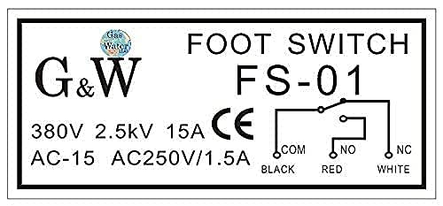Miniatura 4 de Pedal de interruptor de pie momentáneo AC 250V 15 A SPDT NO NC con enchufe a cuestas y cable de 5 pies