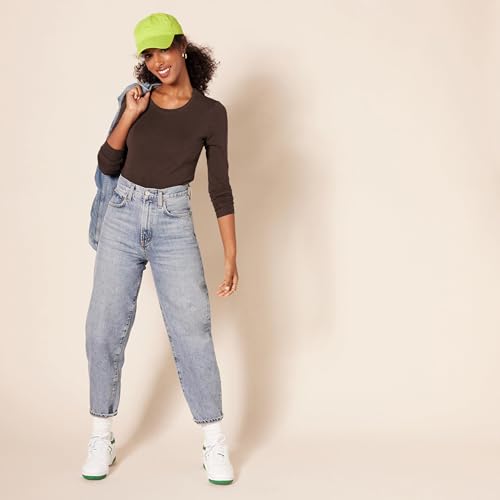Image of Amazon Essentials Women's Regular-Fit Long-Sleeve Crewneck T-Shirt (Available in Plus Size)