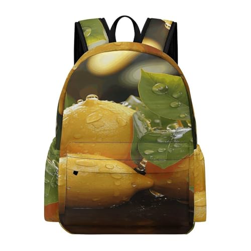 Fresh Lemon Printed Backpack Water-Resistant Pack Stylish Bag Lightweight Travel Backpack