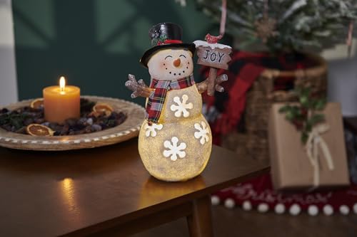 Primitives-by-Kathy-Lighted-Snowman-Joy-Figurine Primitives by Kathy Lighted Snowman Joy Figurine