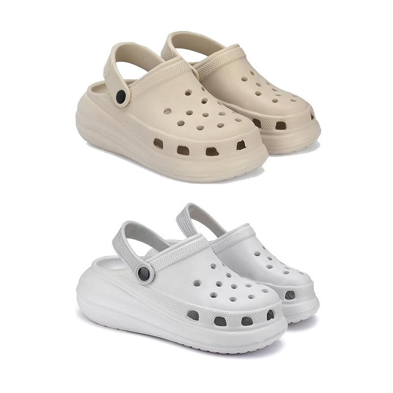 Premium Comfortable Regular Wear Women Clogs Sandal for Womens & Girls-Combo(2)-OO1-OO5-5 Grey-4705 (B0D9QR6F65) Amazon Price History, Amazon Price Tracker