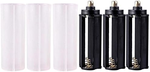 Castnoo 3X 18650 Battery Tube + AAA Battery Adapter Tube for Torch Flashlight (Pack of 3)