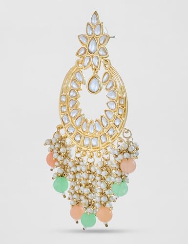 Image of Rubans Chandbali Earrings Gold Plated Kundan Jewellery Gift for Women & Girls