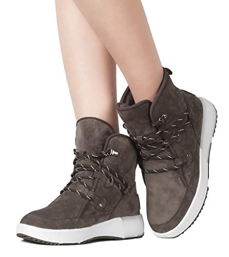 AUMU Taurus Leather Metal Buckle Brass Eyelets Suede Upper Laces Winter Snow Boots…2