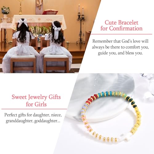 Image of Confirmation Gifts for Girls- Religious Cross Bracelet Christening Confirmation Decorations Jewelry Gifts for Kids Goddaughter Daughter Granddaughter