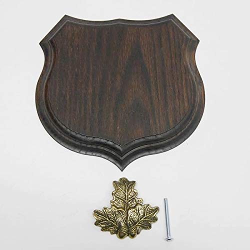 GTK - Gewei & Trofee kroomhout 1x wappenschild Wildvarken trofeeschild wapenvorm, AF 17cm, met wigler hoofd afdekking klein