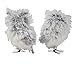 Kurt Adler 5-Inch Furry Gray Owl Set of 2