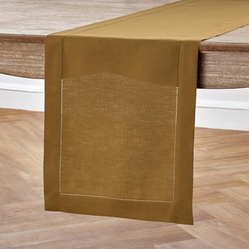image for Solino Home Linen Brown Sugar Table Runner 132 Inches Long - 100% Pure