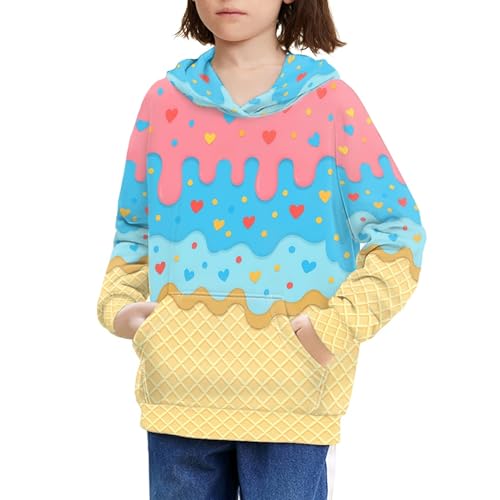 Image of Coloranimal Unisex Girls and Boys Long Sleeve Hoodies Hoody Athletic Pullover Sweatshirts Tops Age 6-16year