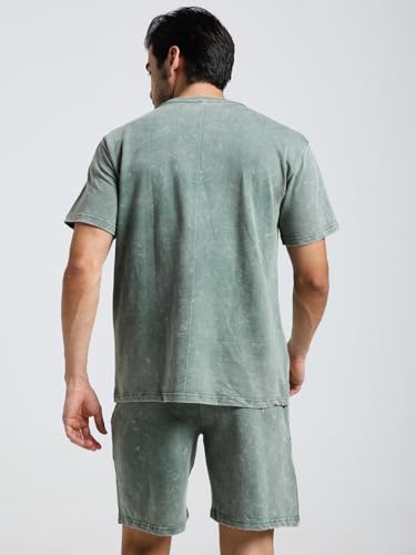 Image of Vogaan Men's Cotton Short Sleeve Tracksuit Summer T Shirt & Shorts Set with 2 Pockets || Casual Co-ord Sets