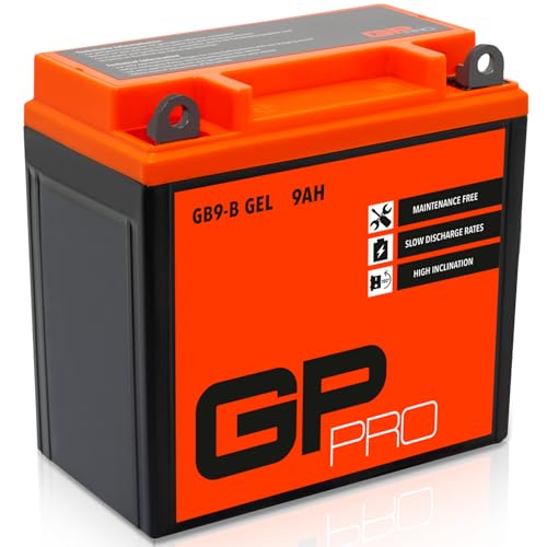 GP-PRO GB9-B 12V 9Ah GEL Batteria di avviamento (simile a YB9-B / 50914) (Esente da manutenzione / Sigillato) Moto Scooter Accumulatore
