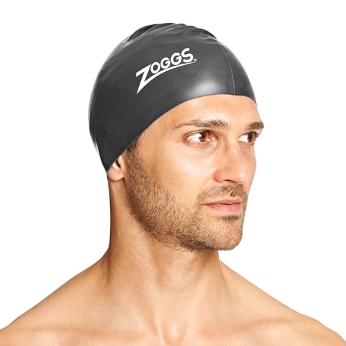 Image of Zoggs Silicone Swim Cap - Superior fit with Non-Slip Inner Surface, Color - Black
