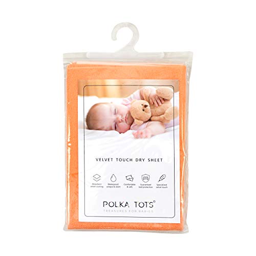 Image of POLKA TOTS Premium Waterproof Dry Sheet for New Born Baby | Extra Absorbent Bed-Cot Protector Mat | Water Proof Sheets for Kids Urine | Rubber Sheet for Adult & Toddlers | 70 X 100 CM M (Pack of 2)