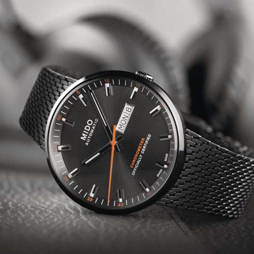 Image of MIDO Commander Icone - Swiss Automatic Chronometer Watch for Men - 42mm Stainless Steel Case - Integrated Bracelet