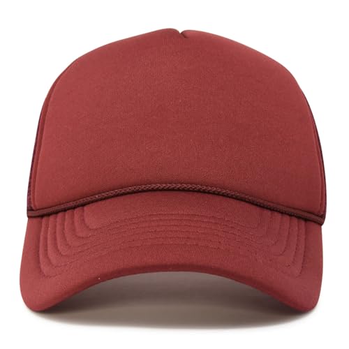 Image of Trucker Hat Mesh Cap Solid Colors Lightweight with Adjustable Strap Small Braid