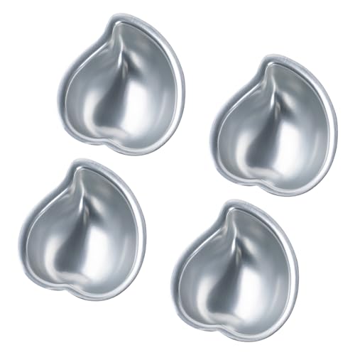 Geavonyg Paquete De 4 Elegantes Moldes para Mochi Herramienta Hornear Aleación Aluminio con Forma Melocotón Y Postre Helado Chocolate Moldeadores Mochi Fácil Liberación