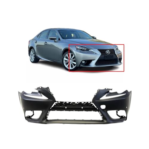 Image of FitParts Compatible with Lexus IS250 /350 2014-2016 Front Bumper Cover | Primed, With Parking Sensor Holes, Sedan, Ready to Paint, OEM 521195E913, LX1000263