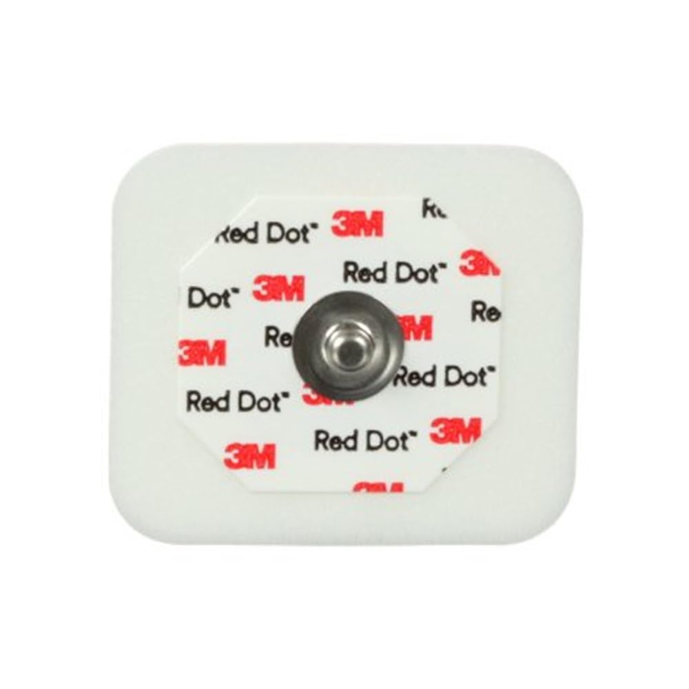 3M 2560-5 Red Dot Monitoring Electrode, 1.60" Width, 1.36" Length, Pack of 1000
