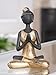 MF Deko-Figur Yoga, Gold-Schwarz, 15,5 cm, Meditation Statue, Polyresin