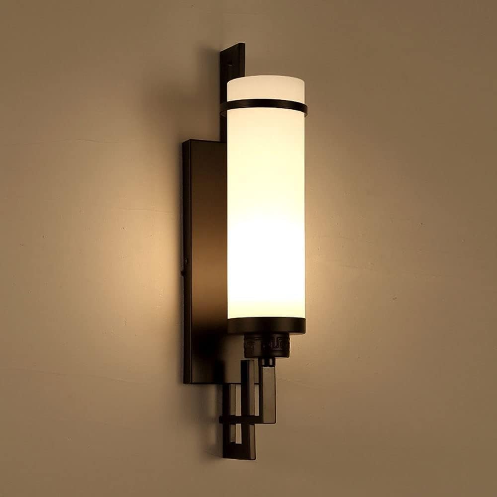 SMCCYYSD Modern Wall Sconce with Metal and Glass Shade - Classic American Style for Entryway Staircase Lighting