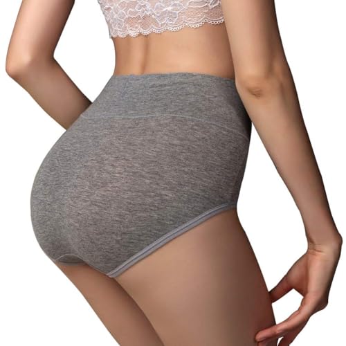Image of ANNYISON Womens Underwear, Soft Cotton High Waist Breathable Solid Color Briefs Panties for Women