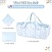 BABESIDE 3 Pcs Baby Doll Bassinet with Bedding Set for 17-22 Inch Babydolls, Cute Puppy Print Baby Dolls Crib Dolls Bed with Pillow Blanket for Reborn Baby Doll Accessories, Blue