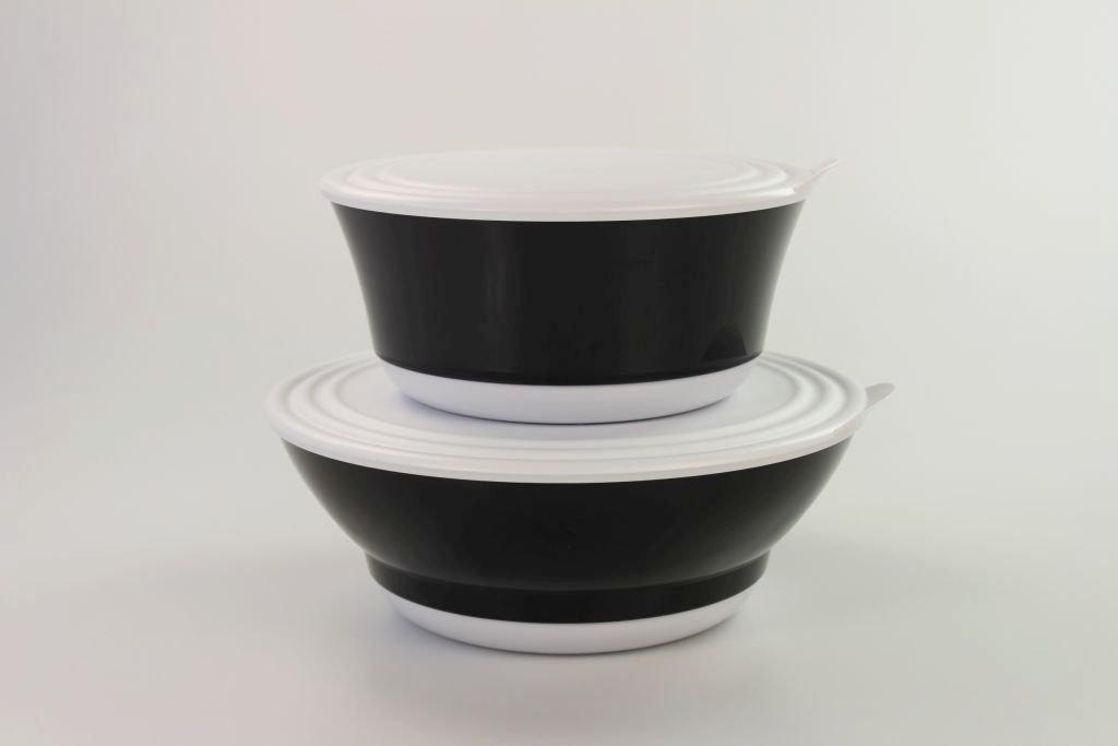 Tupperware Eleganzia 3,2L Eleganza Black White with 2.3L Bowl Serving P 24232