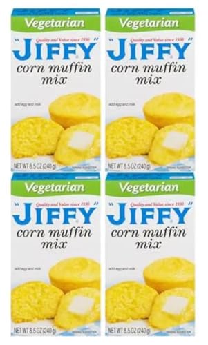 Jiffy Vegetarian Corn Muffin Mix, 8.5 oz (Pack of 4)