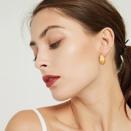 Nepuloy Teardrop Clip On Earrings Brushed Gold Drop Clip Earrings For Women Drop Dangle Earrings Fashion Jewelry Gifts For Women #TOP7