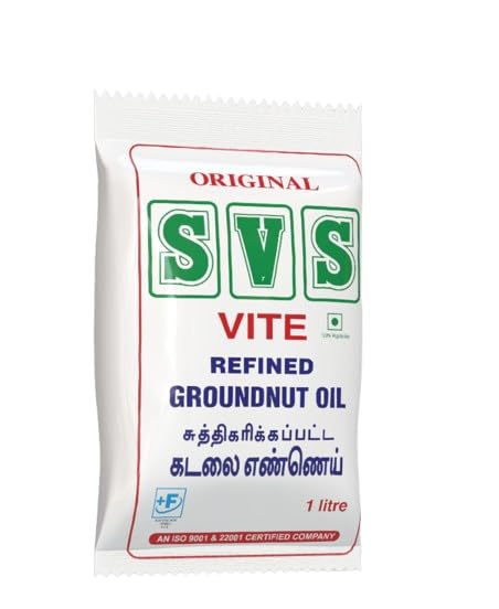 Image of SVS Refined Groundnut Oil 1 Litre Pouch, Refined Edible Oil for Cooking, Good Shelf Life, Baking & Frying for Rich Flavour & Nutrition 1L Pouch