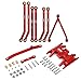 INJORA CNC High Clearance Chassis Links Set,Skid Plate and Steering Rod Tie Links Set for Axial SCX24 Bronco C10 JLU 1/24 RC Crawler Carï¼ˆRedï¼‰