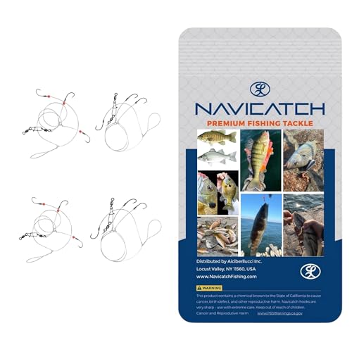 Navicatch Bait Rig 3 Hook Hi Lo Rig for Live Bait Fishing Pre-Tied Small Hook Fishing Rig with Maruseigo #13 Hooks for Pinfish Spot Croaker Perch Grunt & Panfish