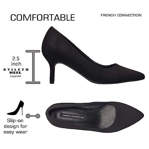 French Connection Kitten Heel Pumps for Women Closed Pointy Toe Slip-On Fashion Work Office Dress Shoes for Women4