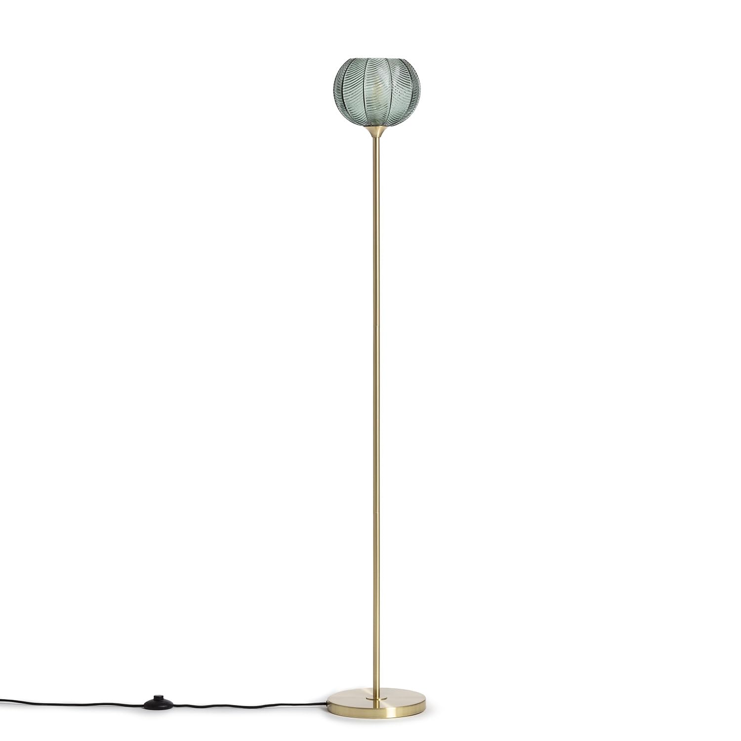 LEDKIA Lámpara de Pie Metal y Cristal Klimt Verde
